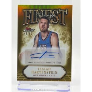 2024-25 Topps Finest Isaiah Hartenstein Gold Refractor Auto 41/50 SP OKC Thunder
